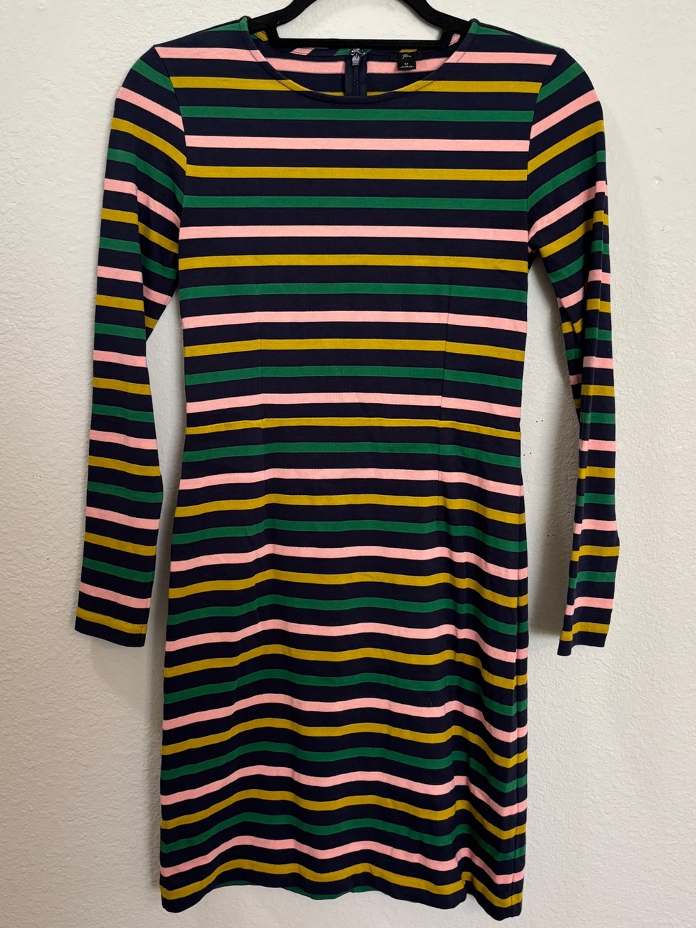 J. Crew Multicolor Striped Long Sleeve Fitted Mini Dress Size 0